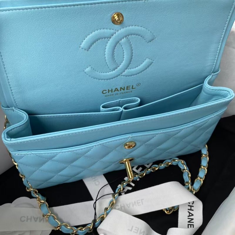 Chanel Small Classic Handbag Gold Hardware - Image 6