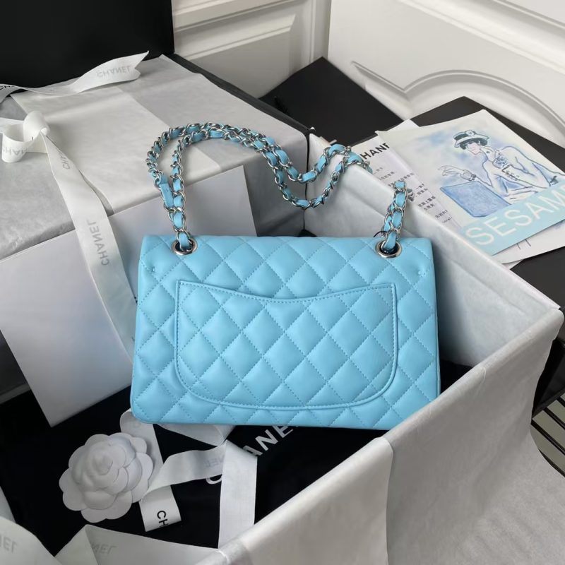 Chanel Small Classic Handbag Silver Hardware - Image 2