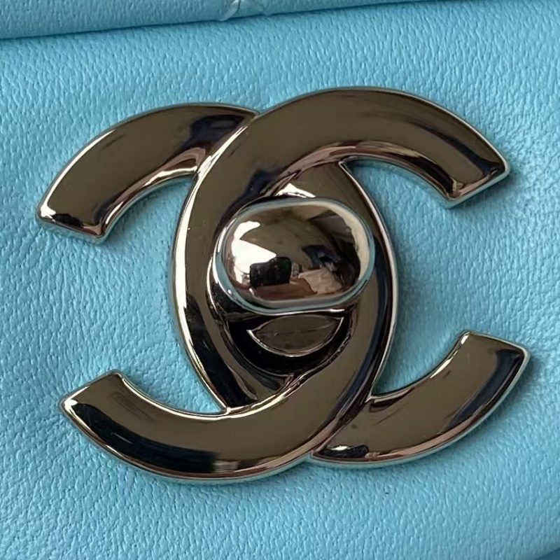 Chanel Small Classic Handbag Silver Hardware - Image 3