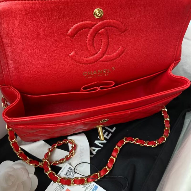 Chanel Small Classic Handbag Gold Hardware - Image 6