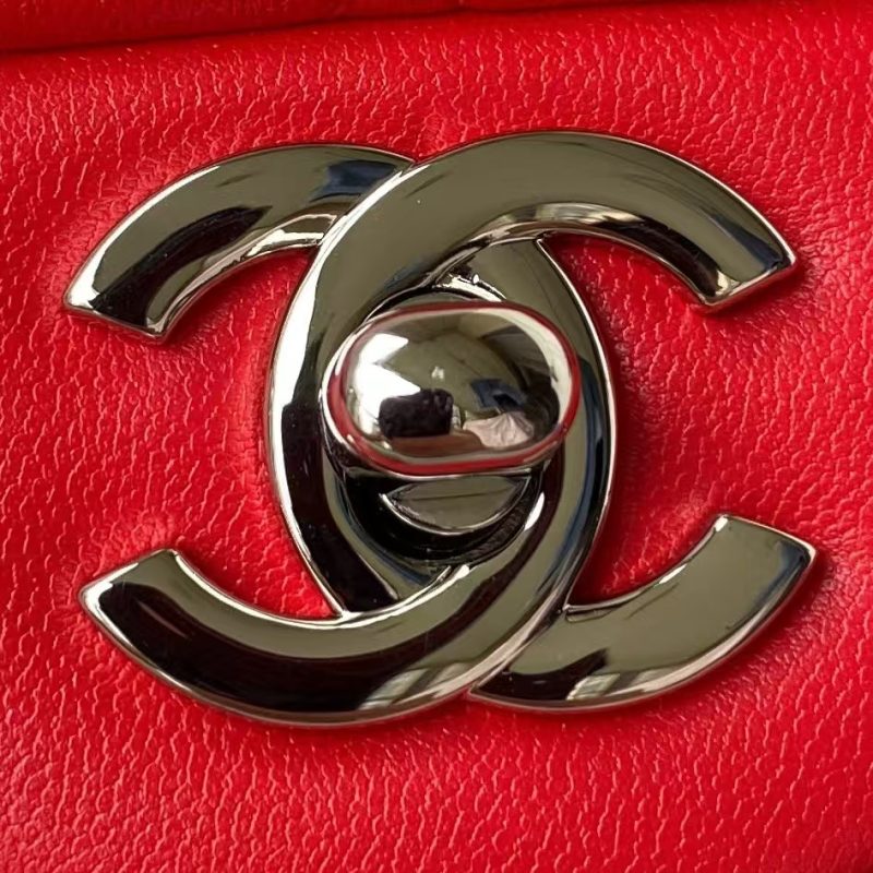Chanel Small Classic Handbag Silver Hardware - Image 3