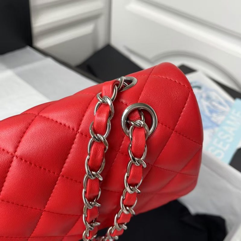Chanel Small Classic Handbag Silver Hardware - Image 4