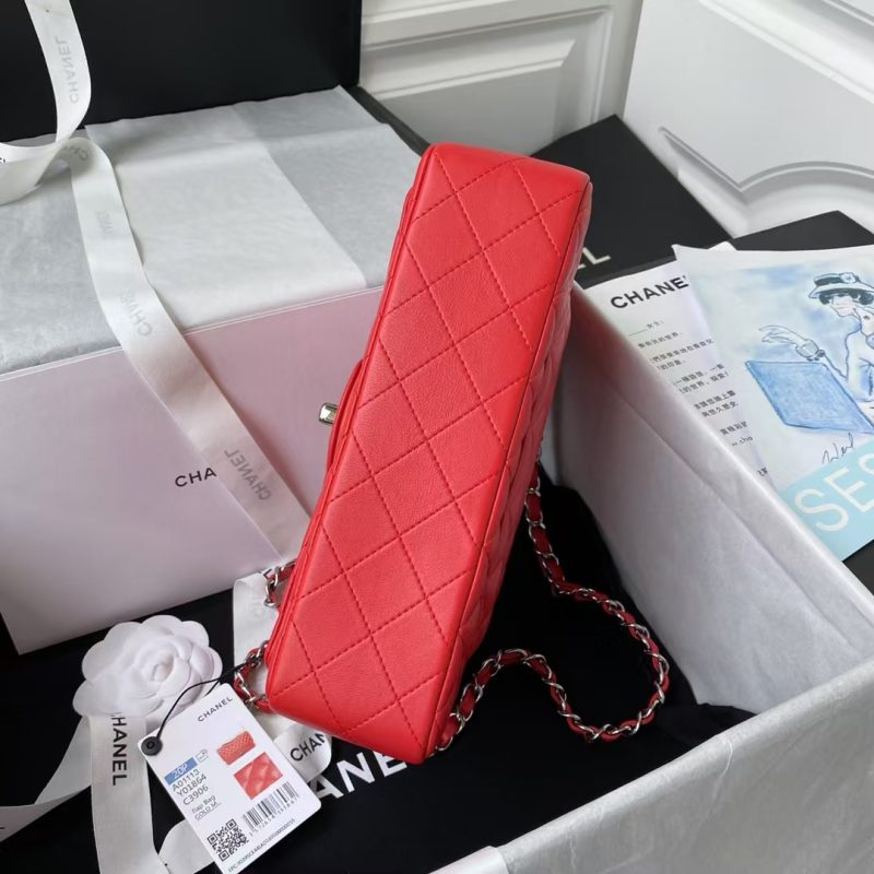 Chanel Small Classic Handbag Silver Hardware - Image 5