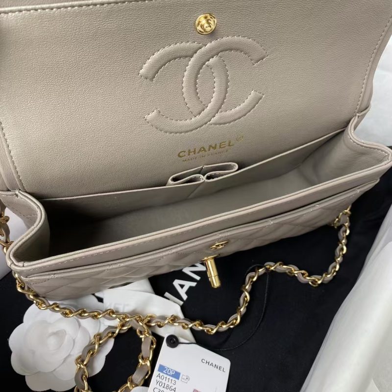 Chanel Small Classic Handbag Gold Hardware - Image 6