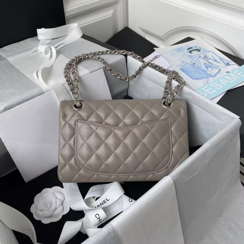 Chanel Small Classic Handbag Silver Hardware - Image 2