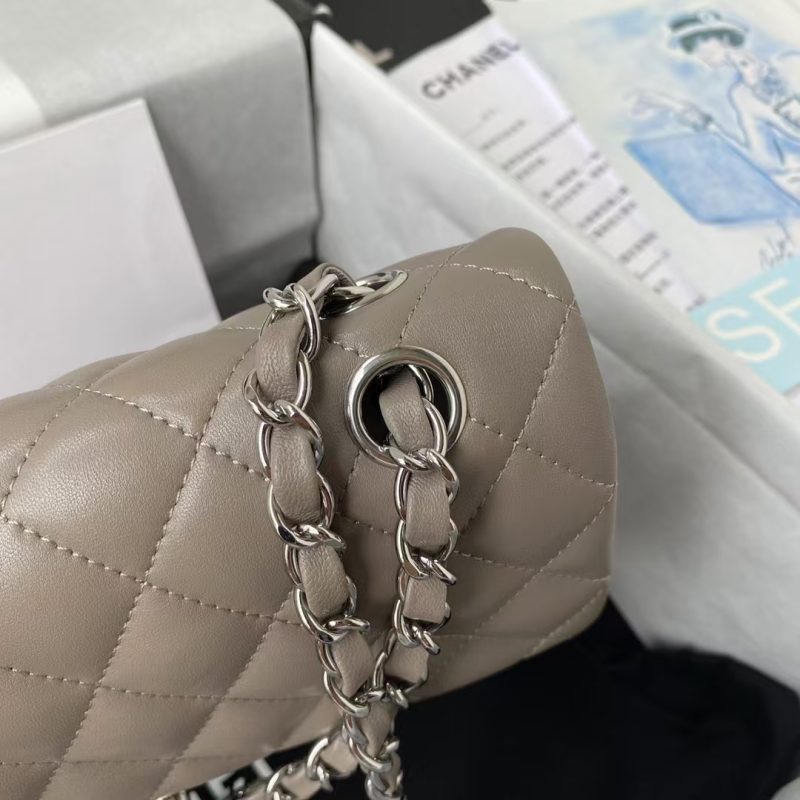 Chanel Small Classic Handbag Silver Hardware - Image 4