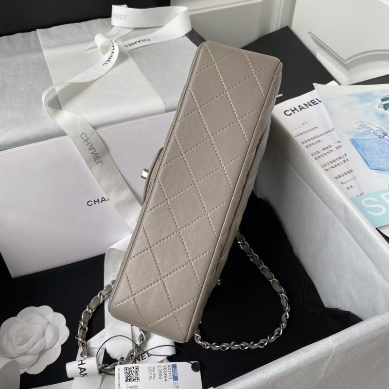 Chanel Small Classic Handbag Silver Hardware - Image 6