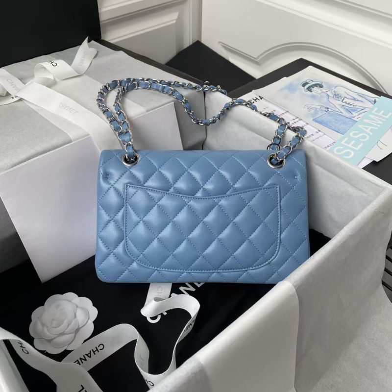 Chanel Small Classic Handbag Silver Hardware - Image 2