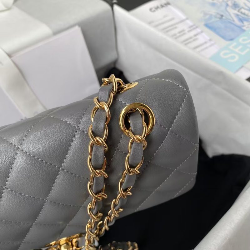 Chanel Small Classic Handbag Gold Hardware - Image 3