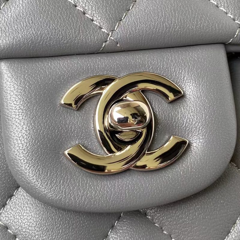 Chanel Small Classic Handbag Silver Hardware - Image 3