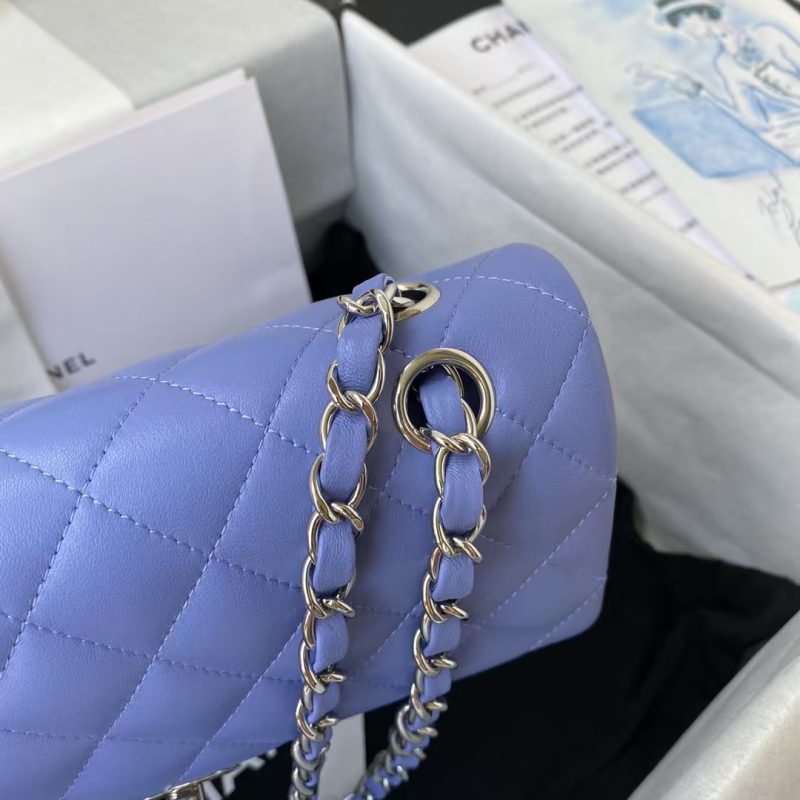 Chanel Small Classic Handbag Silver Hardware - Image 4
