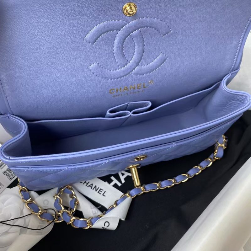 Chanel Small Classic Handbag Gold Hardware - Image 6