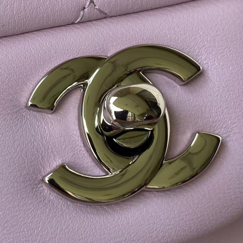 Chanel Small Classic Handbag Silver Hardware - Image 3