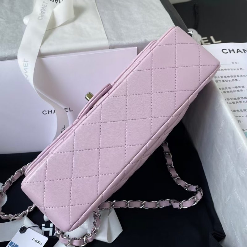 Chanel Small Classic Handbag Silver Hardware - Image 6