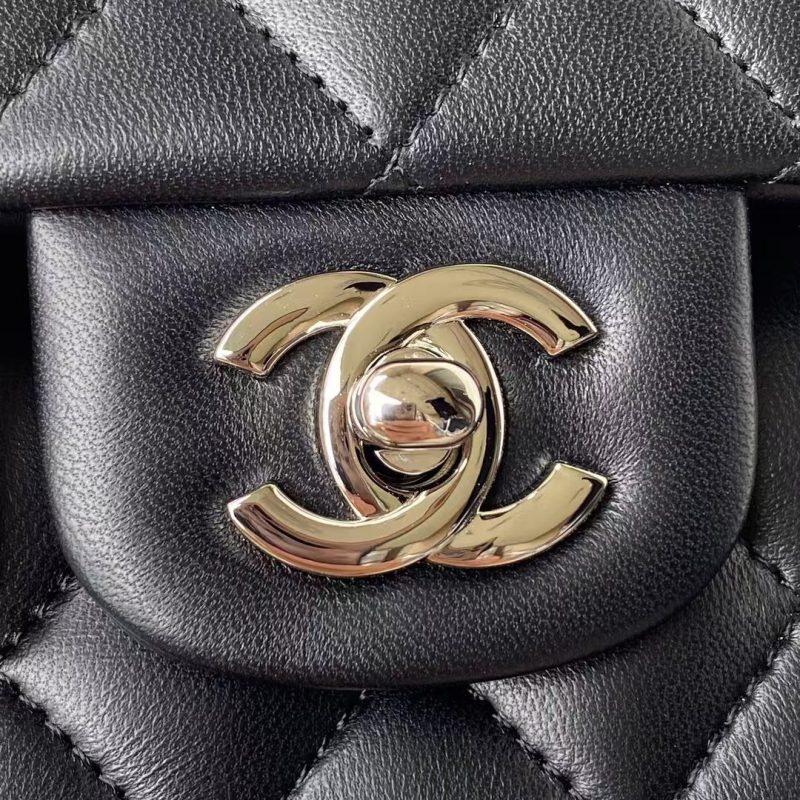 Chanel Small Classic Handbag Silver Hardware - Image 3