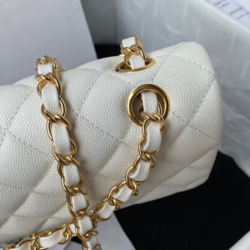 Chanel Small Classic Handbag Caviar Gold Hardware - Image 7