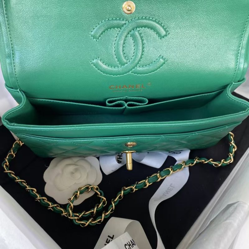 Chanel Small Classic Handbag Gold Hardware - Image 6