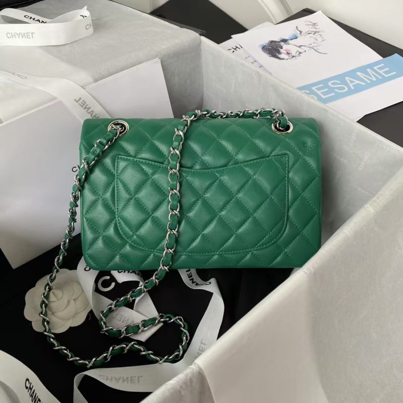 Chanel Small Classic Handbag Silver Hardware - Image 2