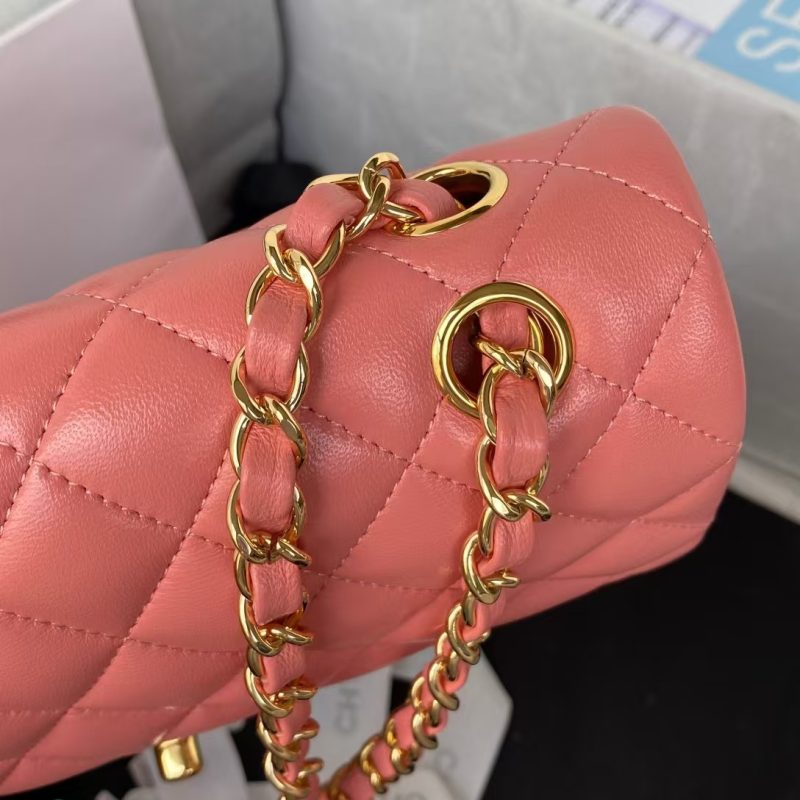 Chanel Small Classic Handbag Gold Hardware - Image 6