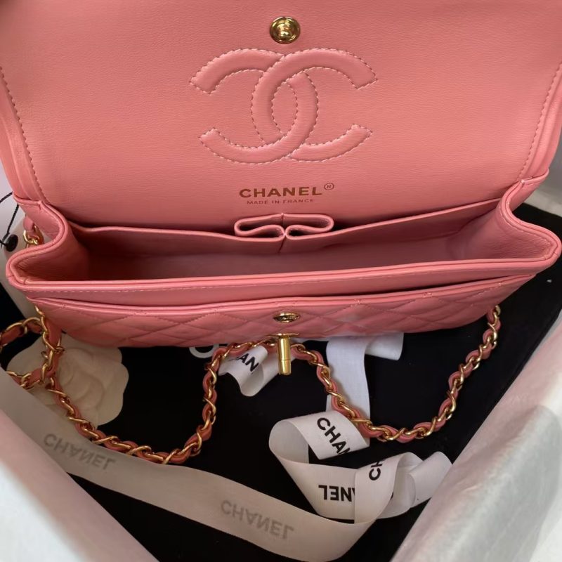 Chanel Small Classic Handbag Gold Hardware - Image 5