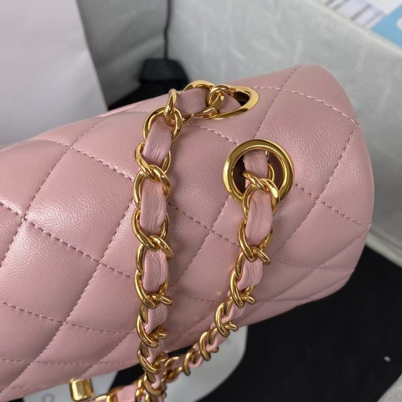 Chanel Small Classic Handbag Gold Hardware - Image 4