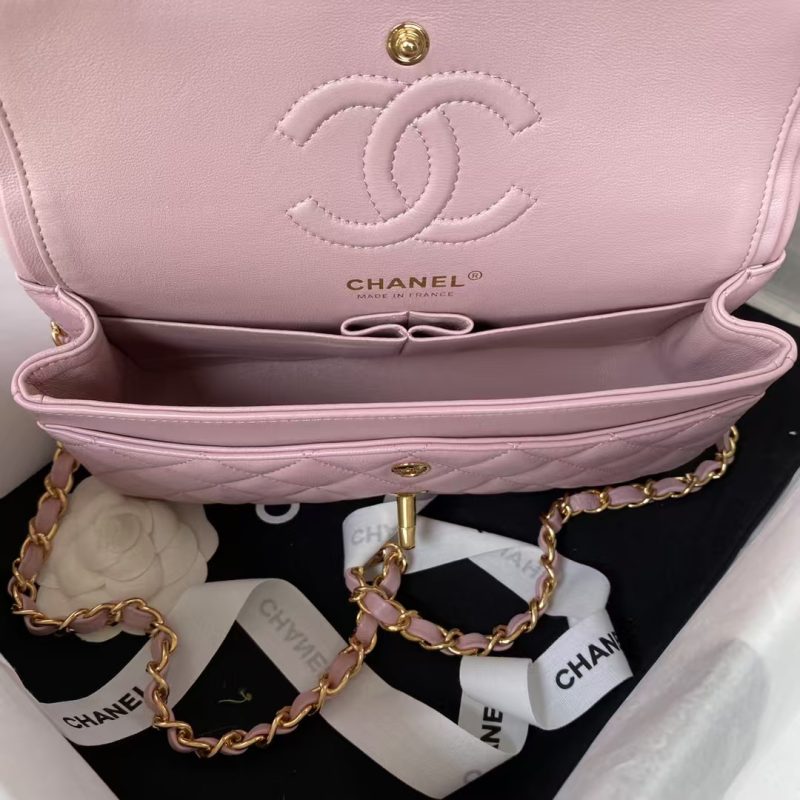 Chanel Small Classic Handbag Gold Hardware - Image 6