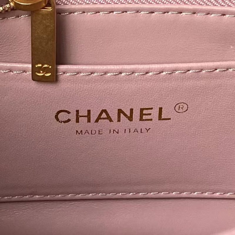 Chanel AS5011 Flap bag Shiny Lambskin Imitation Pearls & Gold-Tone Metal Pink - Image 7