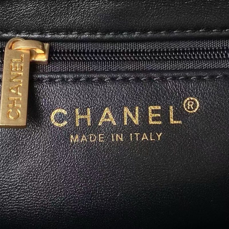 Chanel AS4416 Mini Shopping Bag Shiny Aged Calfskin Gold Tone Metal Black - Image 6