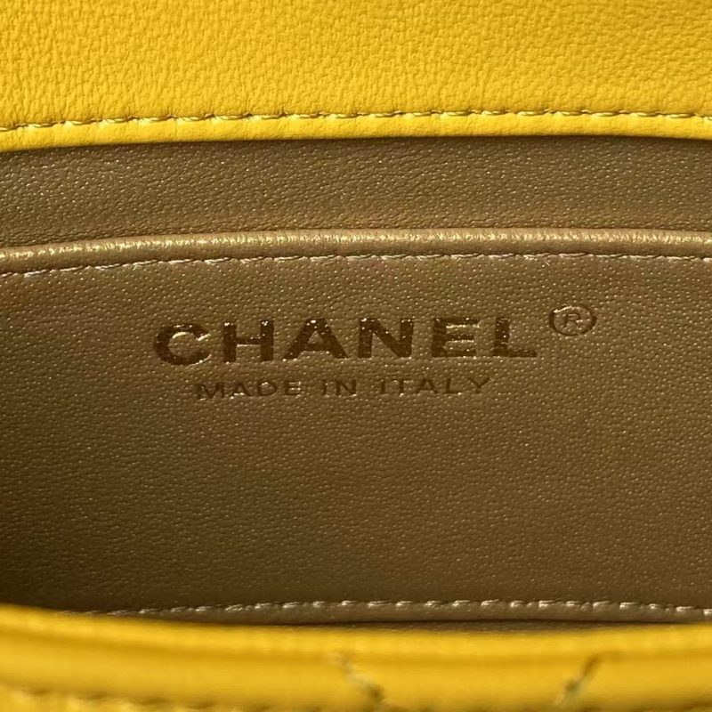 Chanel AS4868 Mini Flap Bag Pearl Lambskin Faux Pearl & Gold Metal Yellow - Image 7