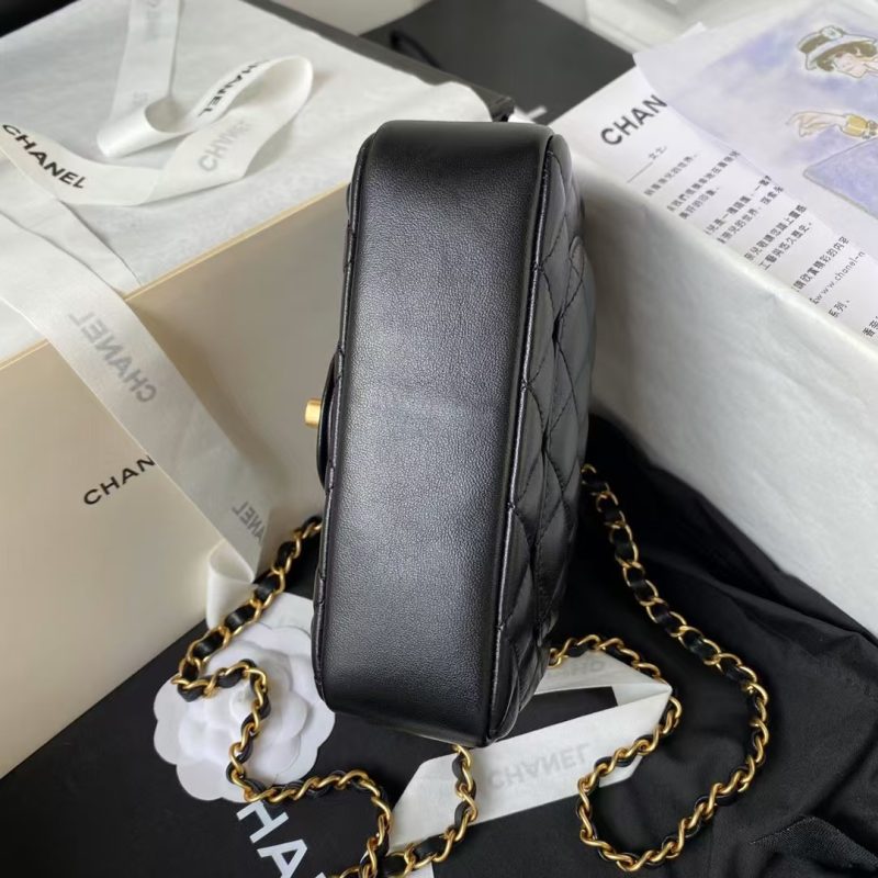 Chanel AS4385 Mini Flap Bag Pearl Lambskin Faux Pearl & Gold Metal Black - Image 5