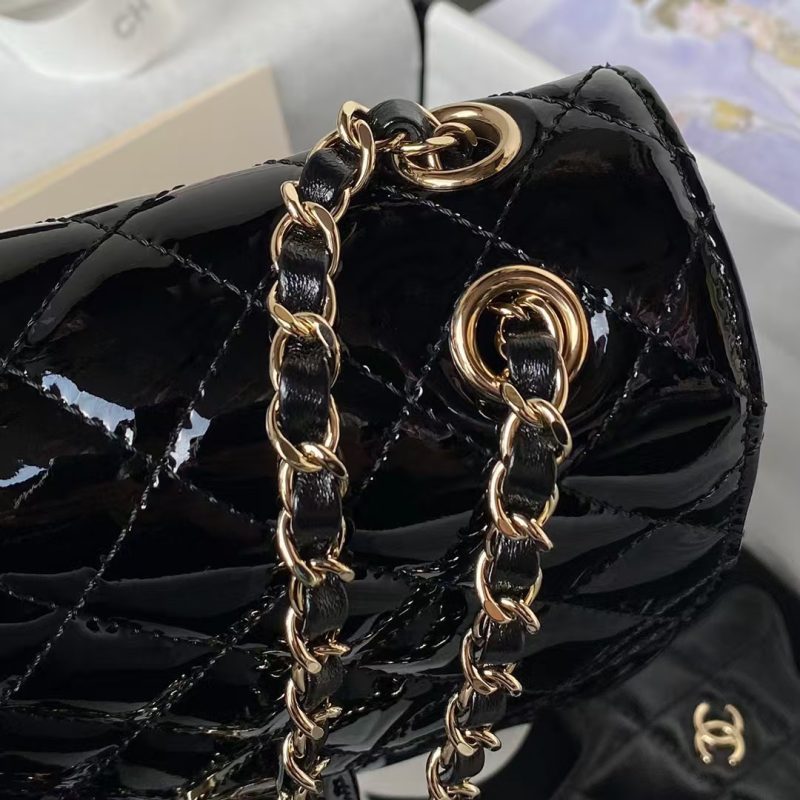 Chanel AS4647 Mini Flap Bag With Star Coin Purse Metallic Calfskin & Gold Metallic Black - Image 3