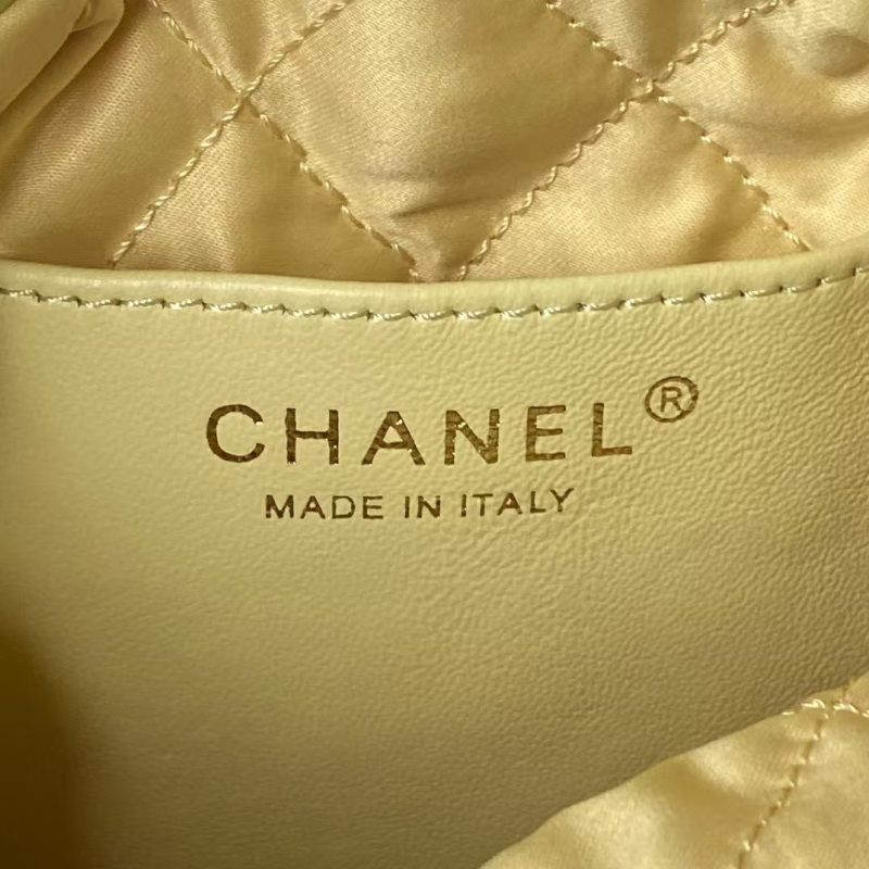 Chanel 22 AS3980 Mini Tote Shiny Calfskin & Gold-Tone Metal Yellow - Image 7