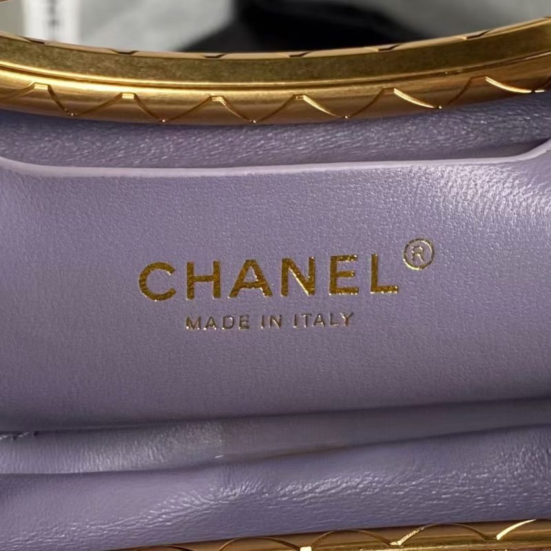 Chanel 24B AS5038 Lambskin Clutch Purple - Image 7