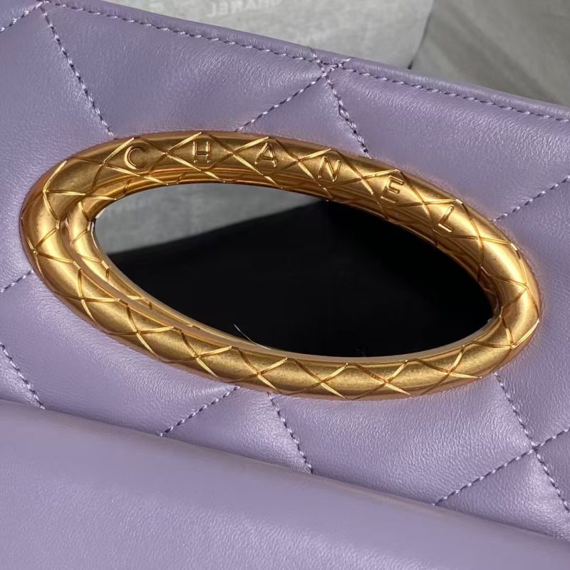 Chanel 24B AS5038 Lambskin Clutch Purple - Image 6
