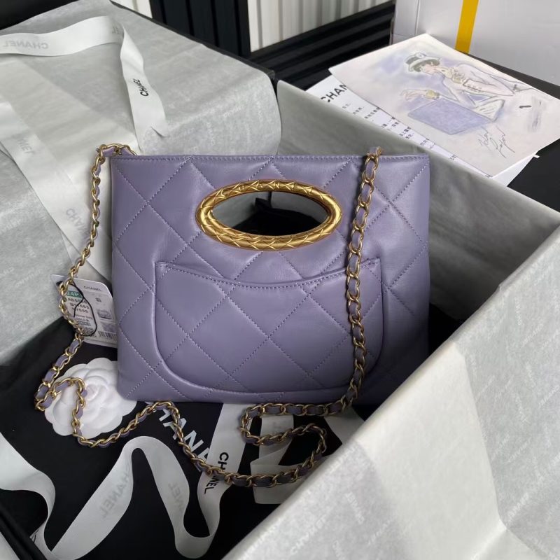 Chanel 24B AS5038 Lambskin Clutch Purple - Image 2
