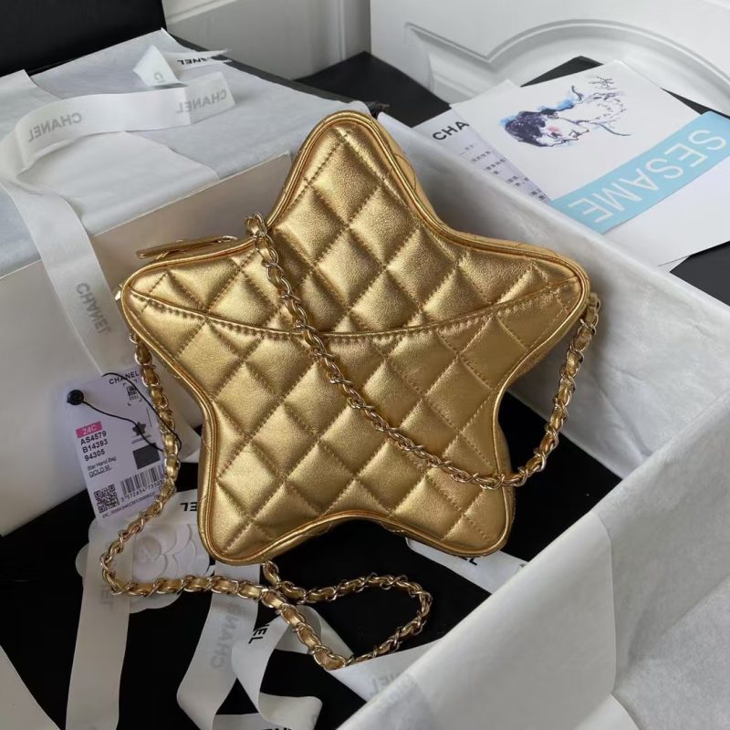 Chanel 24C AS4579 Star Bag Metallic Gold Lambskin Gold Hardware - Image 2