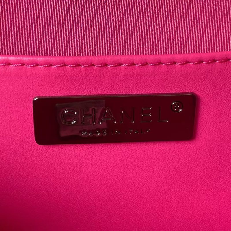 Chanel 24C AS4579 Star Bag Fuchsia and Black Satin Black Metal Hardware - Image 9