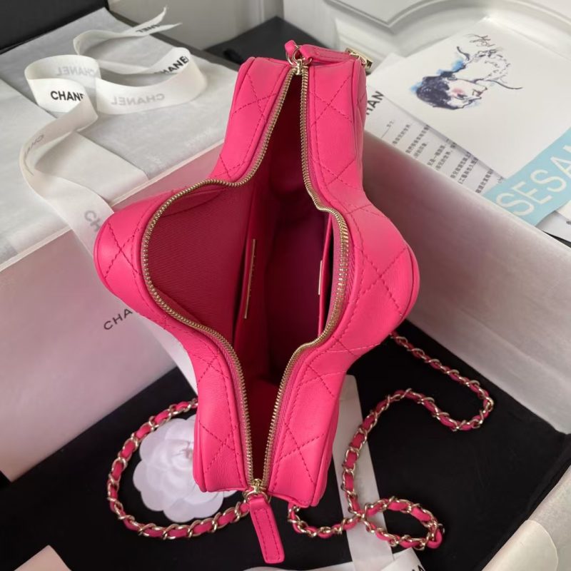Chanel 24C AS4579 Star Bag Fuchsia Satin Gold Metal Hardware - Image 5
