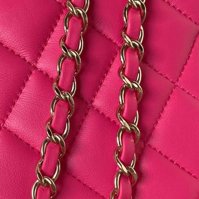 Chanel 24C AS4579 Star Bag Fuchsia Satin Gold Metal Hardware - Image 4