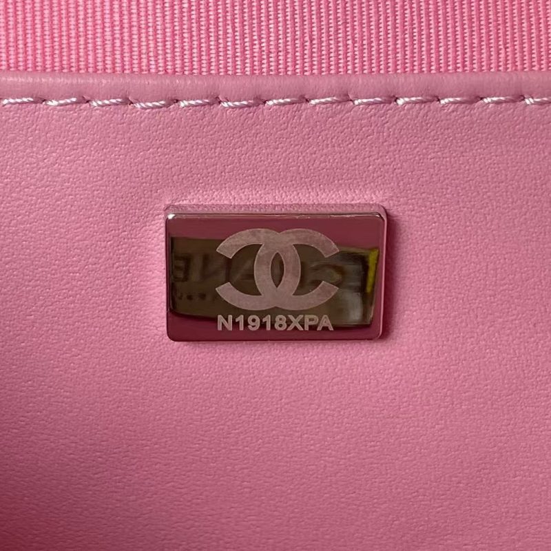 Chanel 24C AS4579 Star Bag Pink and Black Satin Black Metal Hardware - Image 8