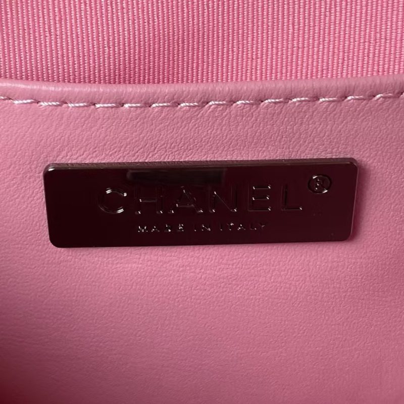 Chanel 24C AS4579 Star Bag Pink and Black Satin Black Metal Hardware - Image 7