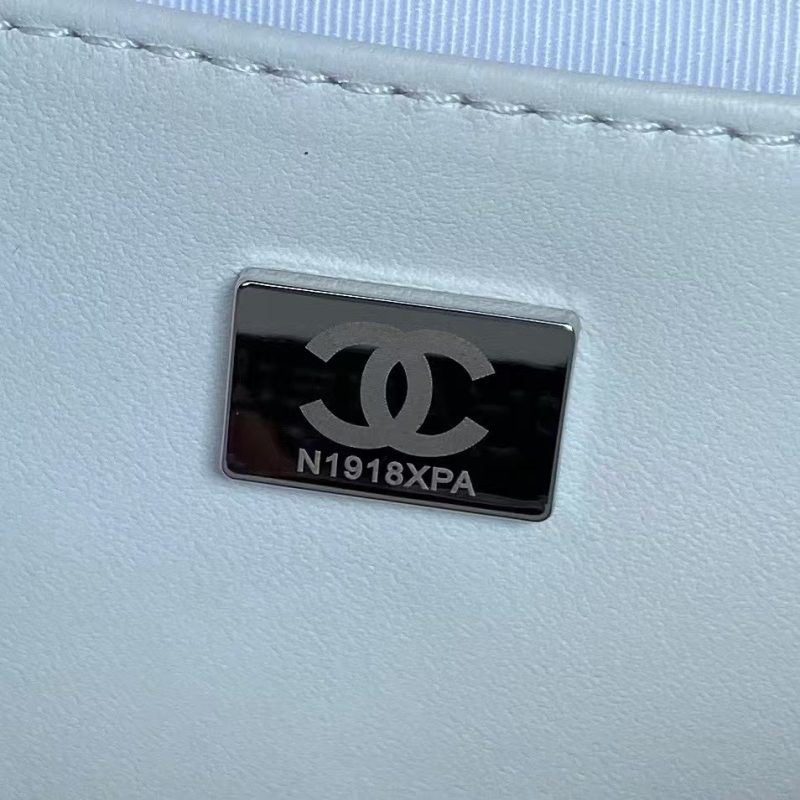 Chanel 24C AS4579 Star Bag White and Black Satin Black Metal Hardware - Image 8