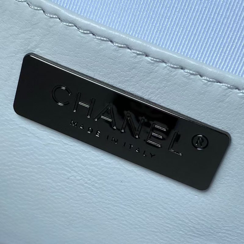 Chanel 24C AS4579 Star Bag White and Black Satin Black Metal Hardware - Image 7