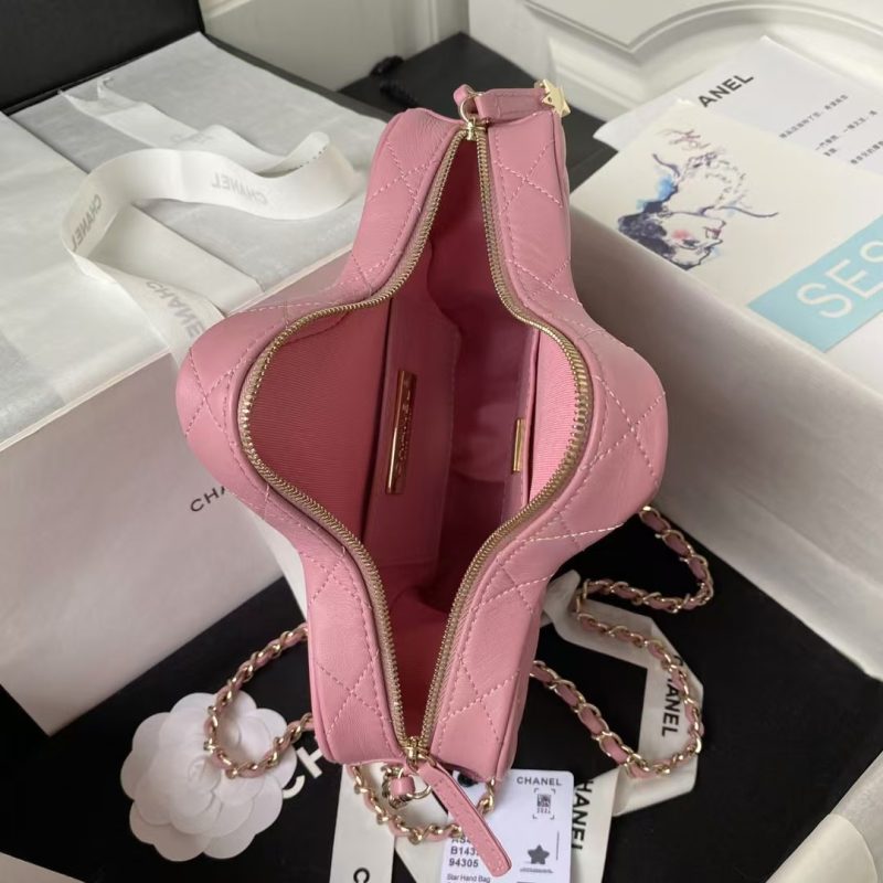Chanel 24C AS4579 Star Bag Pink Lambskin Light Gold Hardware - Image 4