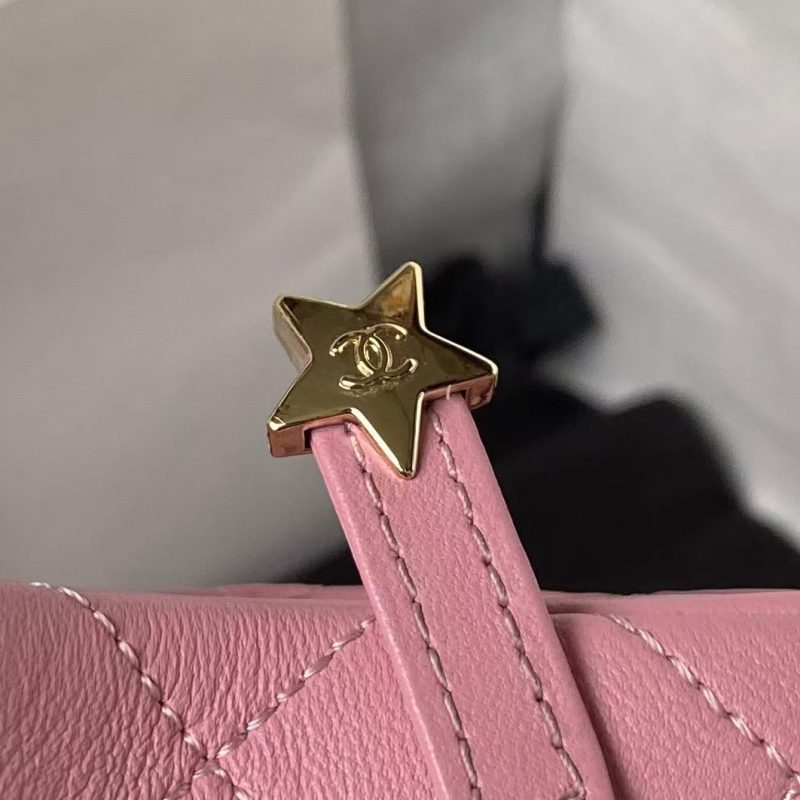 Chanel 24C AS4579 Star Bag Pink Lambskin Light Gold Hardware - Image 6