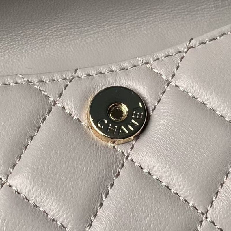Chanel 24C AP3573 Mini Backpack Lambskin Gold Metal Grey - Image 7