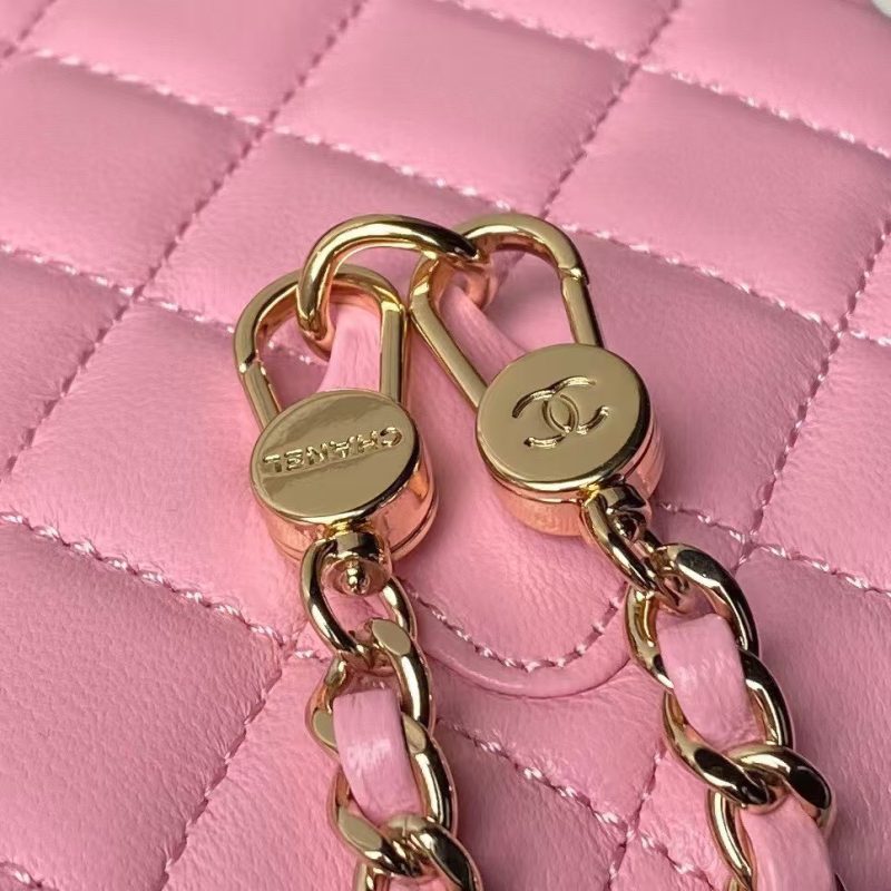 Chanel 24C AP3573 Mini Backpack Lambskin Gold Metal Pink - Image 6