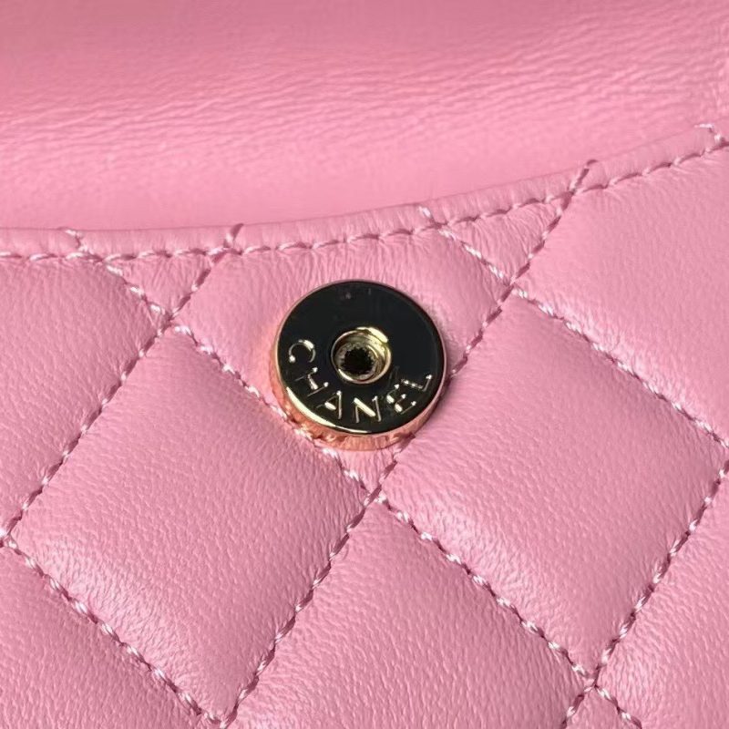 Chanel 24C AP3573 Mini Backpack Lambskin Gold Metal Pink - Image 8