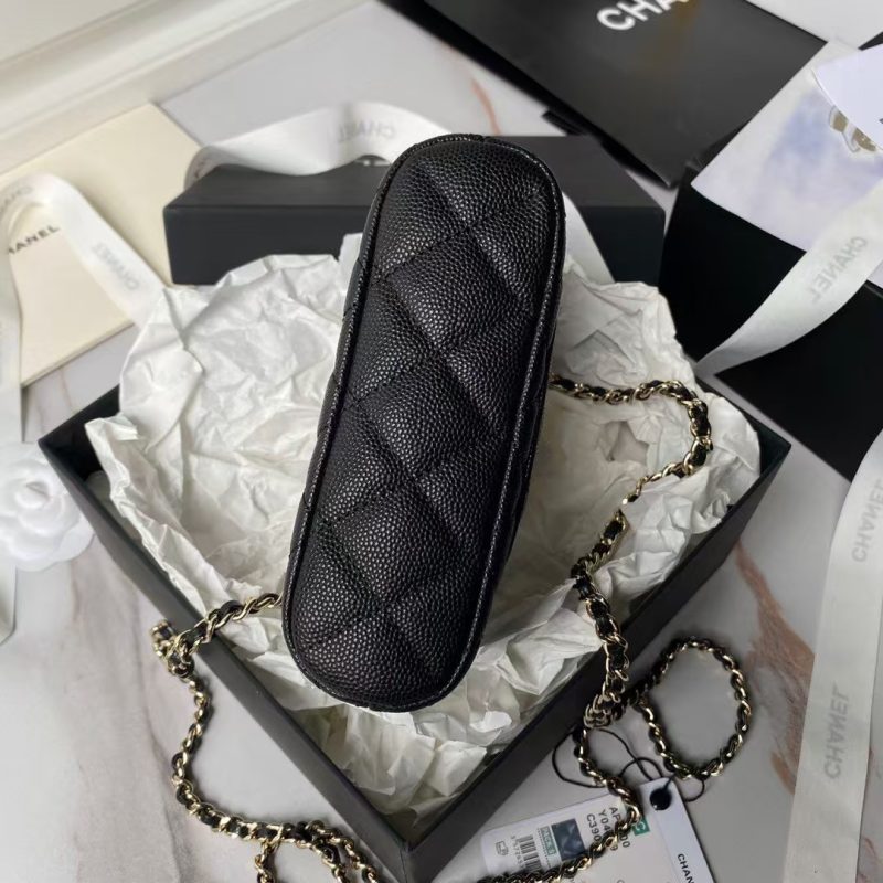 Chanel 24S AP4000 Mini Clutch With Chain Crossbody Bag Black Caviar Light Gold Hardware - Image 5