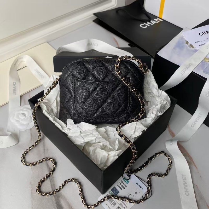 Chanel 24S AP4000 Mini Clutch With Chain Crossbody Bag Black Caviar Light Gold Hardware - Image 2